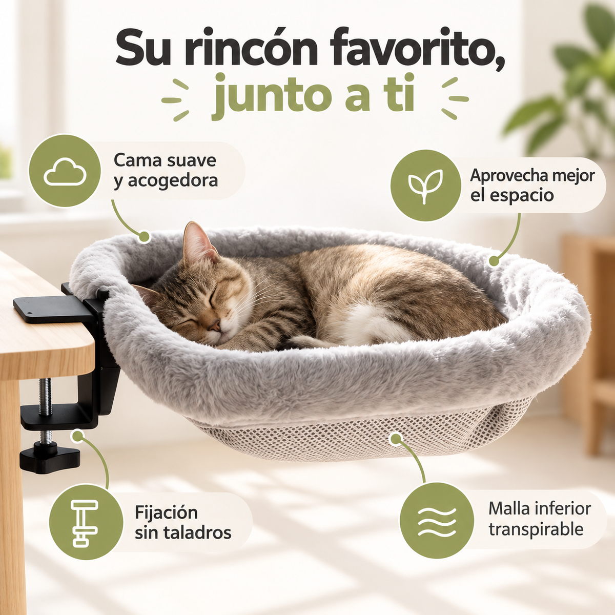Hamaca de escritorio para gatos